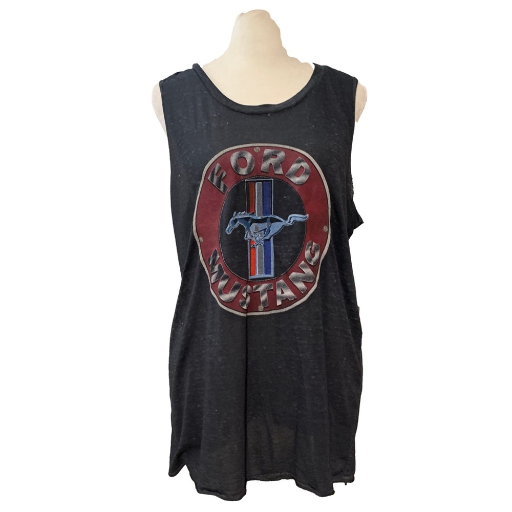 Ford Dark Gray Ultra Lightweight Sheer Mighty Fine Unisex Sleeveless Muscle Tank